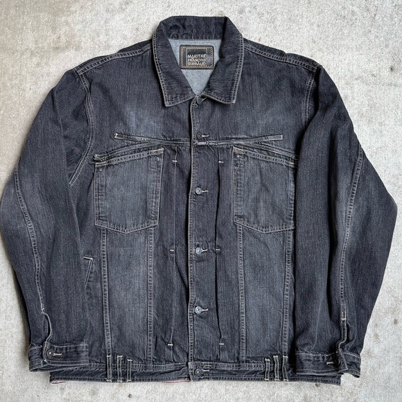 Vintage 90s Marithe Francois Girbaud Black Men’s Denim Jacket 3XL 27x31 - Picture 1 of 8
